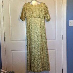 Vintage elegant Gold Floral Dress